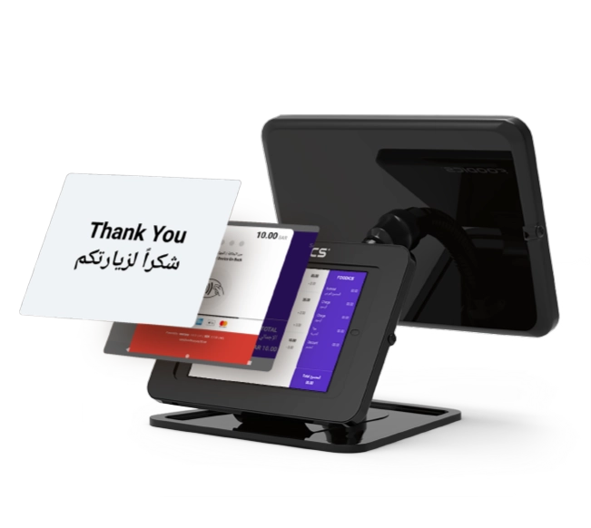 Customer display screen payment confirmation شاشة العملاء
